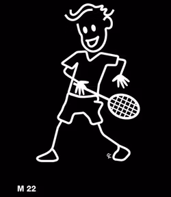 Man som spelar tennis