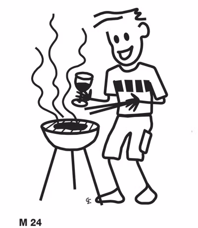 Man som grillar