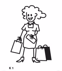 Kvinna med shoppingpåsar