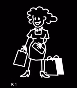 Kvinna med shoppingpåsar