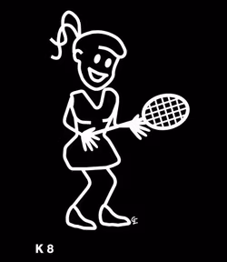 Kvinna spelar tennis