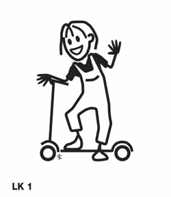 Flicka på sparkcykel