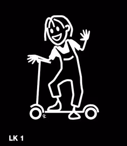 Flicka på sparkcykel