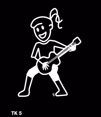 Tjej med gitarr – Funky Family – dekaler i unika karaktärer