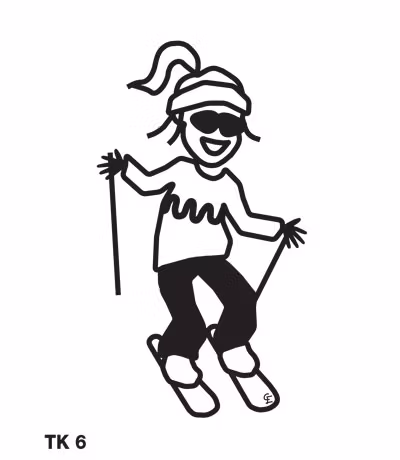 Tjej på skidor