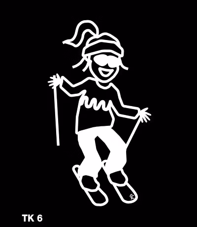 Tjej på skidor – Funky Family – dekaler i unika karaktärer
