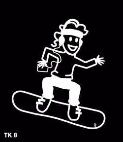Tjej på snowboard