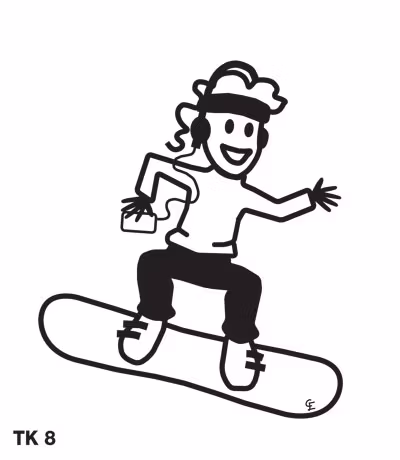 Tjej på snowboard