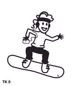 Tjej på snowboard