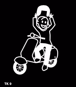 Tjej med moped