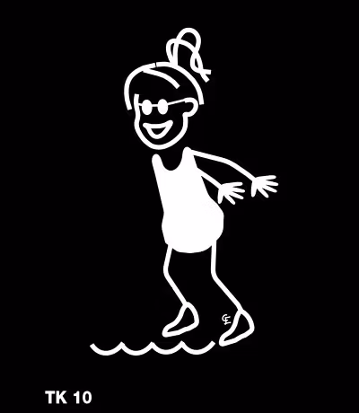 Tjej som simmar – Funky Family – dekaler i unika karaktärer