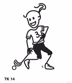 Tjej som spelar innebandy