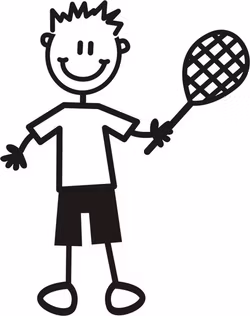 Pojke med tennisrack