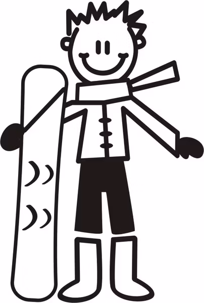 Äldre Pojke med snowboard