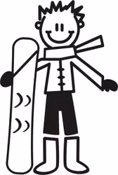 Äldre Pojke med snowboard