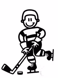 Äldre Pojke spelar hockey