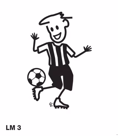 Pojke spelar fotboll – Funky Family – dekaler i unika karaktärer