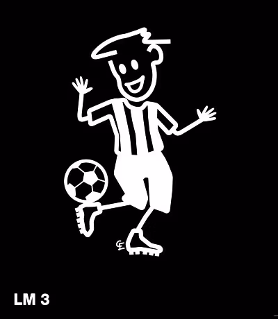 Pojke spelar fotboll – Funky Family – dekaler i unika karaktärer