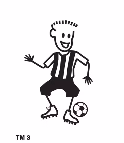 Kille spelar fotboll - Funky Family - dekaler i unika karaktärer