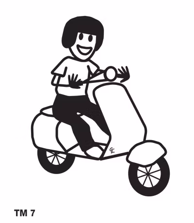 Kille med moped