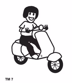Kille med moped