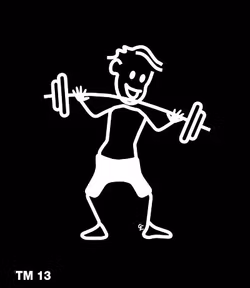 Kille styrketränar