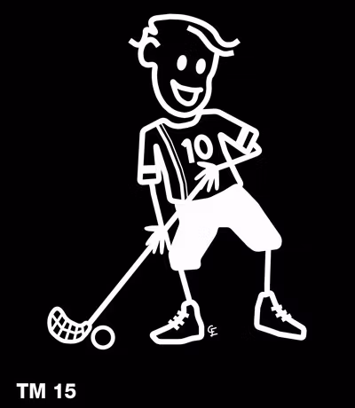 Kille som spelar innebandy - Funky Family - dekaler i unika karaktärer
