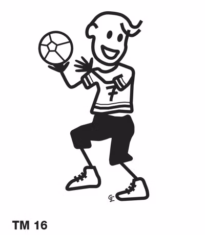 Kille som spelar handboll - Funky Family - dekaler i unika karaktärer