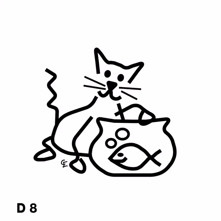 Katt som fiskar