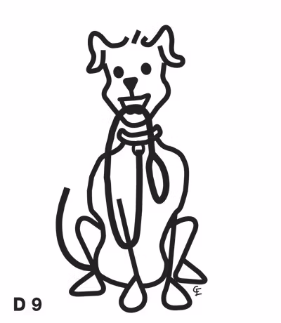 Stor Sittande Hund