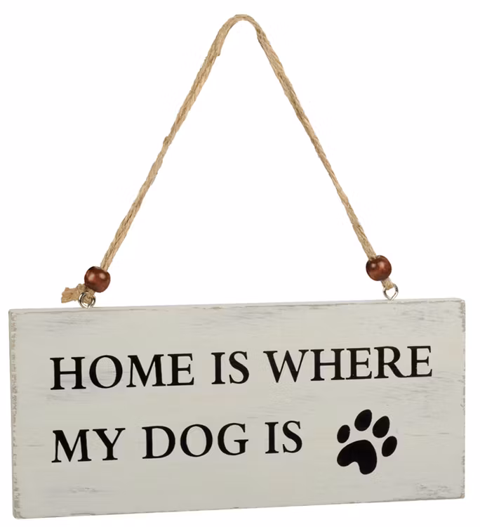 Träskylt Home is where my Dog is