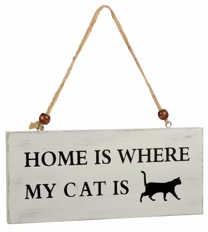 Träskylt Cat