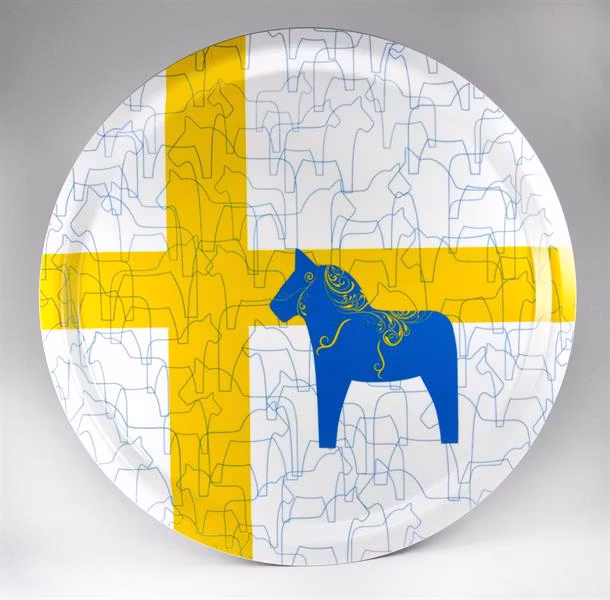 Bricka Dalahäst rund