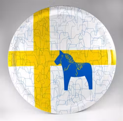 Bricka Dalahäst rund