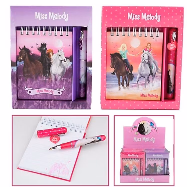 Miss Melody Anteckningsbok med penna rosa/lila