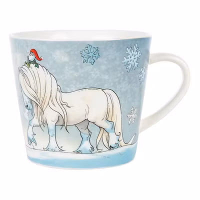 Mugg Lena Furberg Hästar Snö