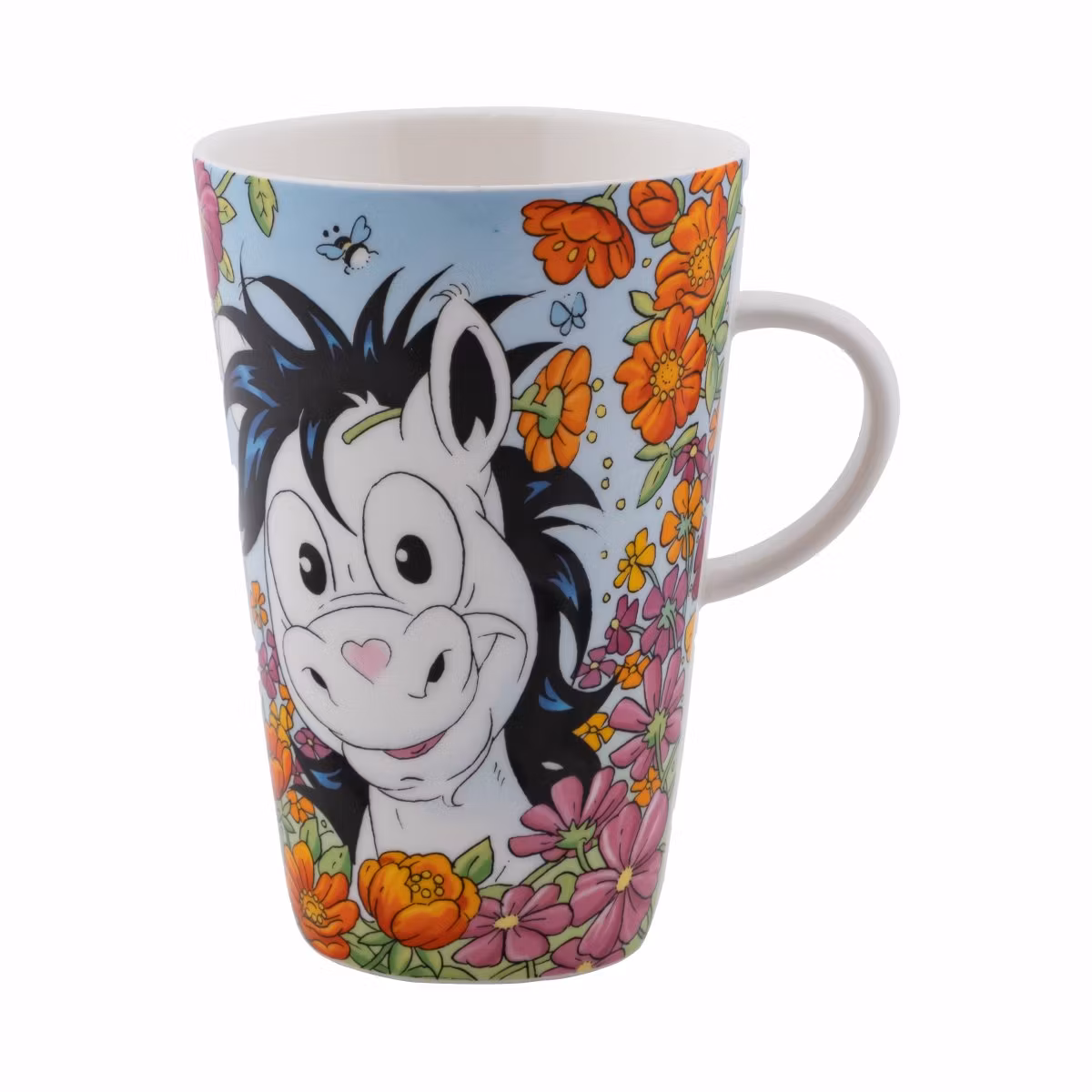 Lattemugg Mulle Blomsteräng motiv av Lena Furberg