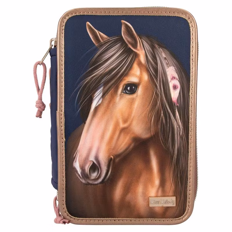 Miss Melody Trippelpennskrin med quilt Night Horses