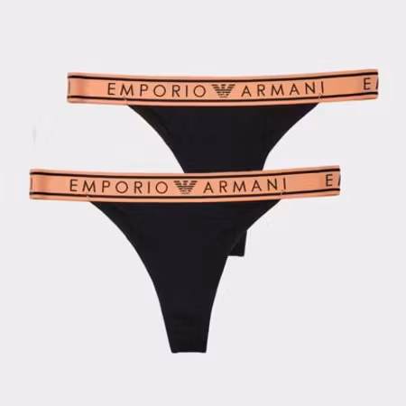 EMPORIO ARMANI Stringtrosor 2 Pack Svart
