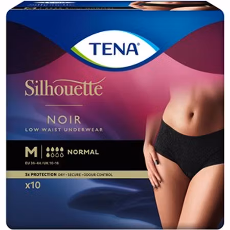 TENA Silhouette Normal Svart M 10 st