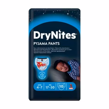 DRY NITES Pyjamas Pants Pojke 4-7 År | 17-30 Kg  | 10-pack