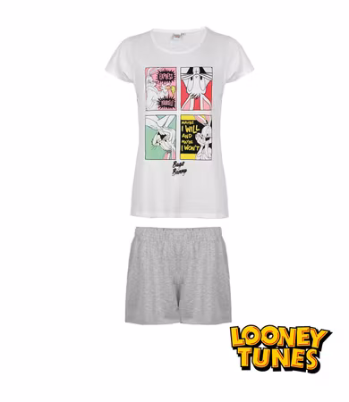LOONEY TUNES Shortama 1 Pack Vit / Grå