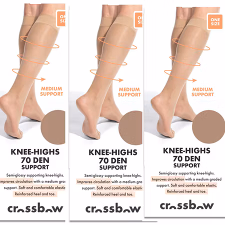 Knee High Support 70 Den CROSSBOW 3 Pack Sand