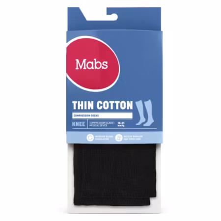 MABS Thin Cotton Knee Svart XXL 1 Par