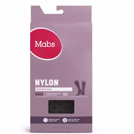 MABS Nylon Knee Stödstrumpor Svart XL 1 Par
