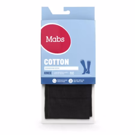 MABS Cotton Knee Svart/Grå 1 Par XL