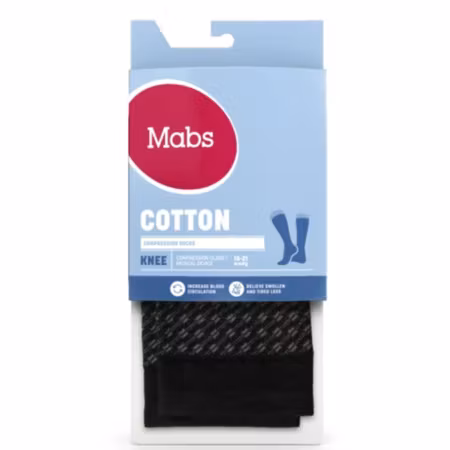 MABS Cotton Knee Stödstrumpor Black/Grey XXL 1 Par