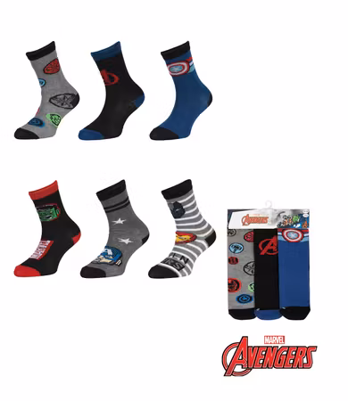 Långa Strumpor MARVEL AVENGERS 3 Pack