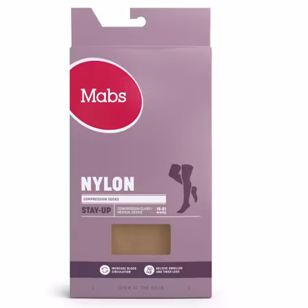 MABS Nylon Stay Up Tan L 1 Par