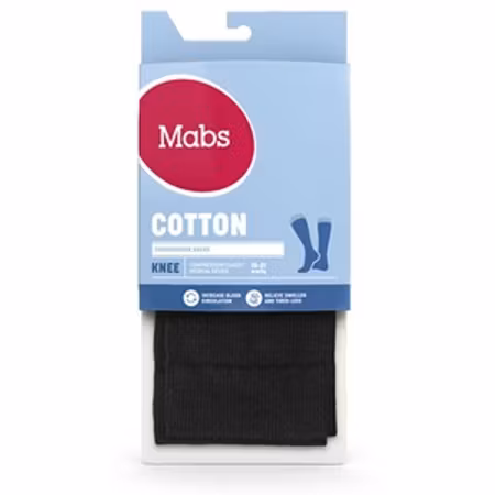 MABS Cotton Knee Wide Svart S 1 Par